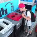 Harry peers into the liquid bottle bins, A Trip to Da Gorls, Monkstown Farm, County Dublin, Ireland - 4th August 2018