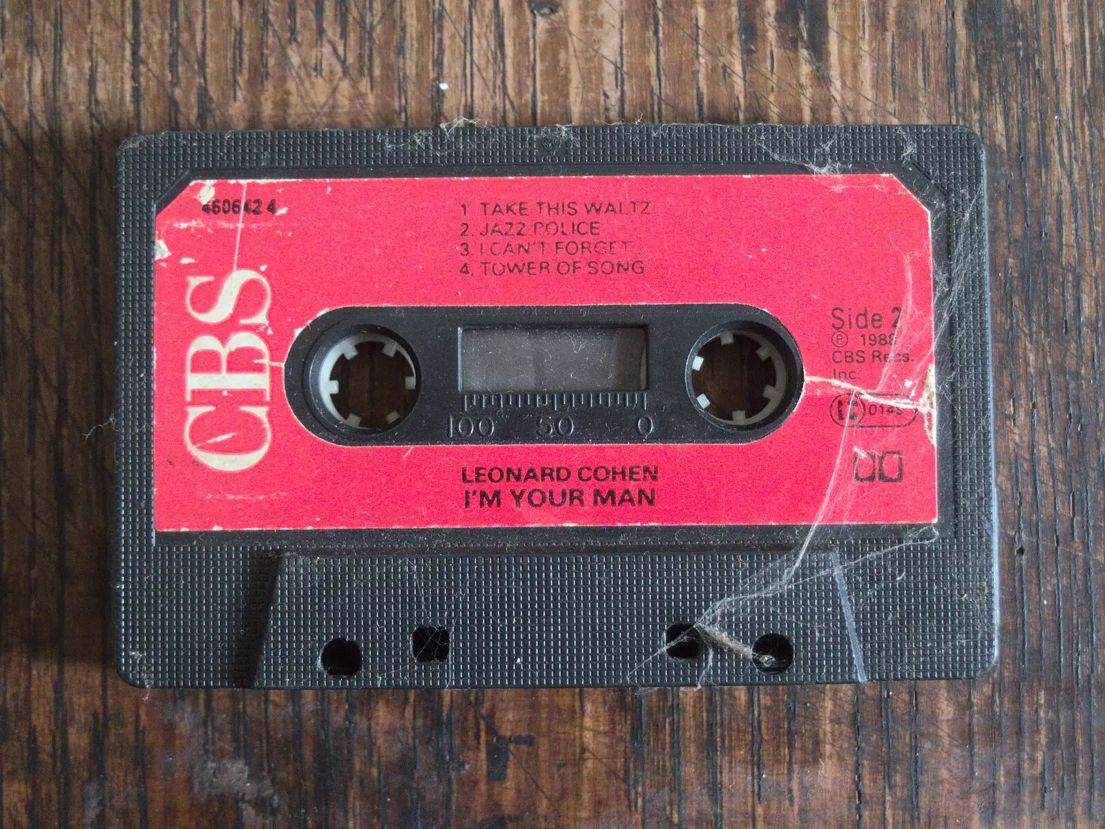 Louise's 1988 Leonard Cohen cassette tape, from A Trip to Da Gorls, Monkstown Farm, County Dublin, Ireland - 4th August 2018