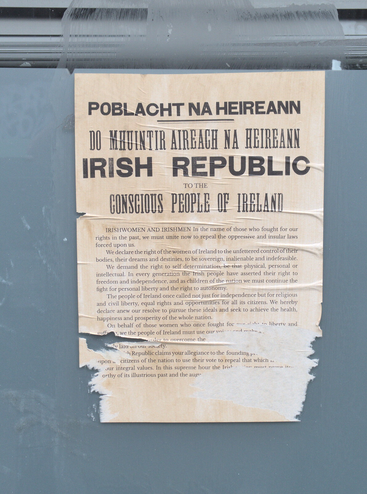A pro-abortion-choice poster in a 1917 style from A Trip to Da Gorls, Monkstown Farm, County Dublin, Ireland - 4th August 2018
