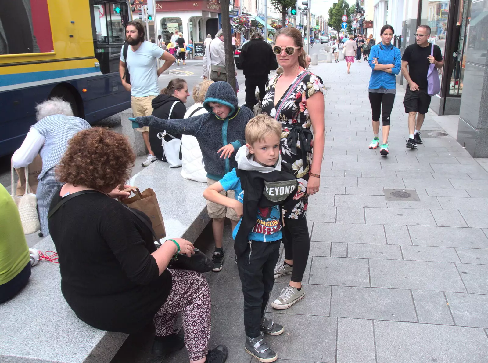 Fred and Harry get some new gear in Dun Laoghaire, from A Trip to Da Gorls, Monkstown Farm, County Dublin, Ireland - 4th August 2018