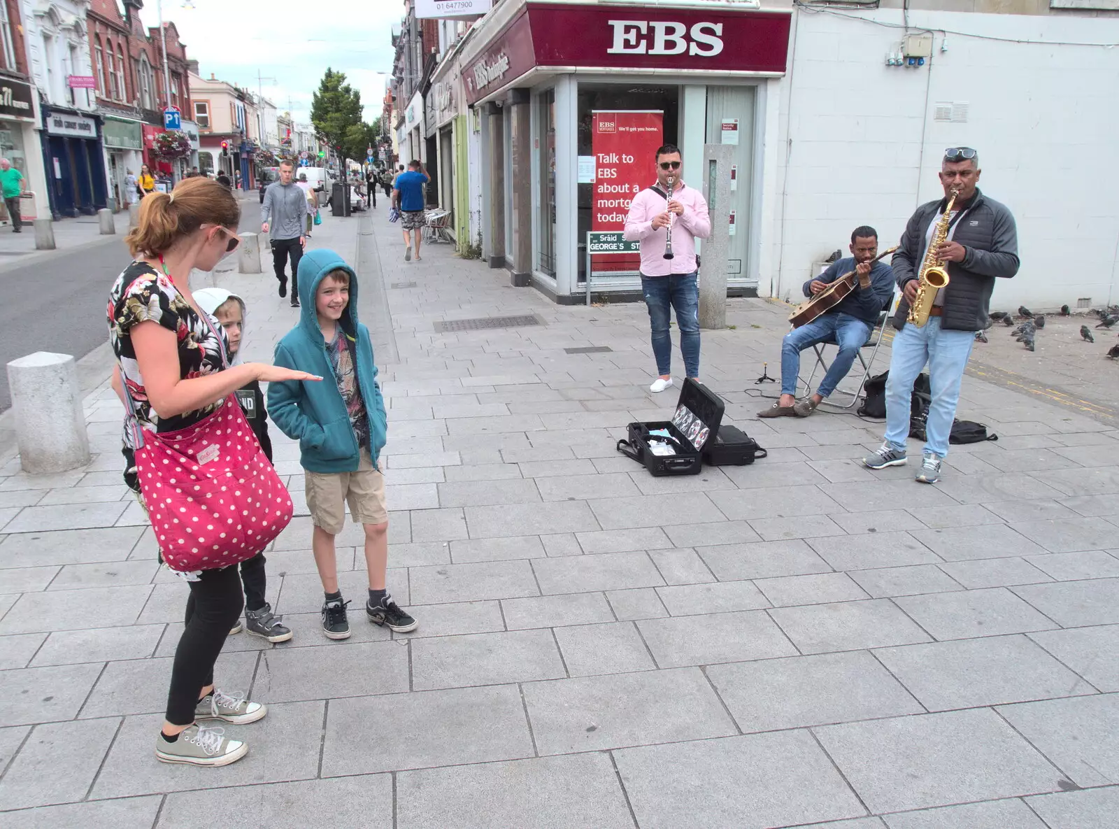 Some good busking on the street, from A Trip to Da Gorls, Monkstown Farm, County Dublin, Ireland - 4th August 2018