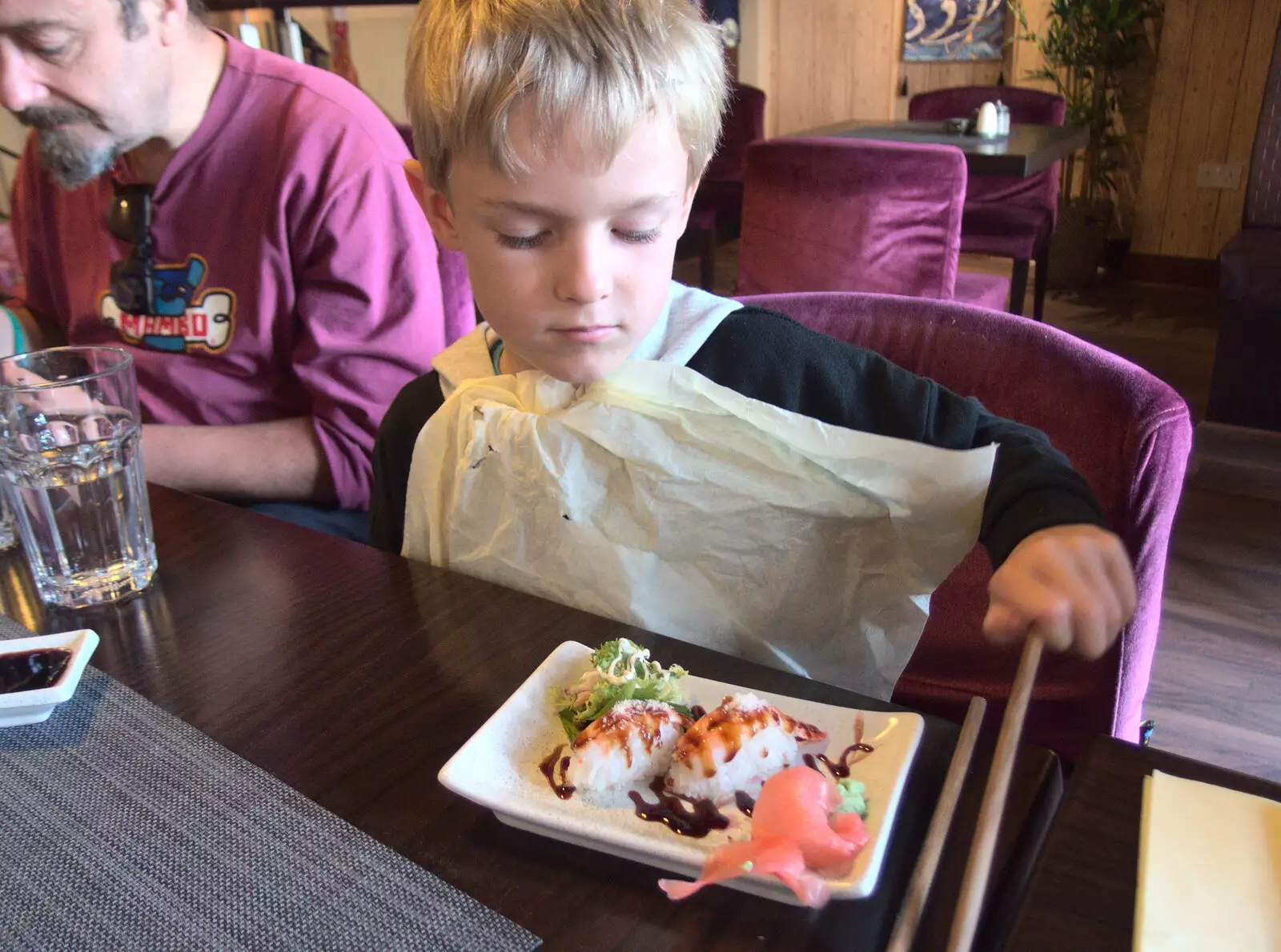 Harry's got Sushi, from A Trip to Da Gorls, Monkstown Farm, County Dublin, Ireland - 4th August 2018