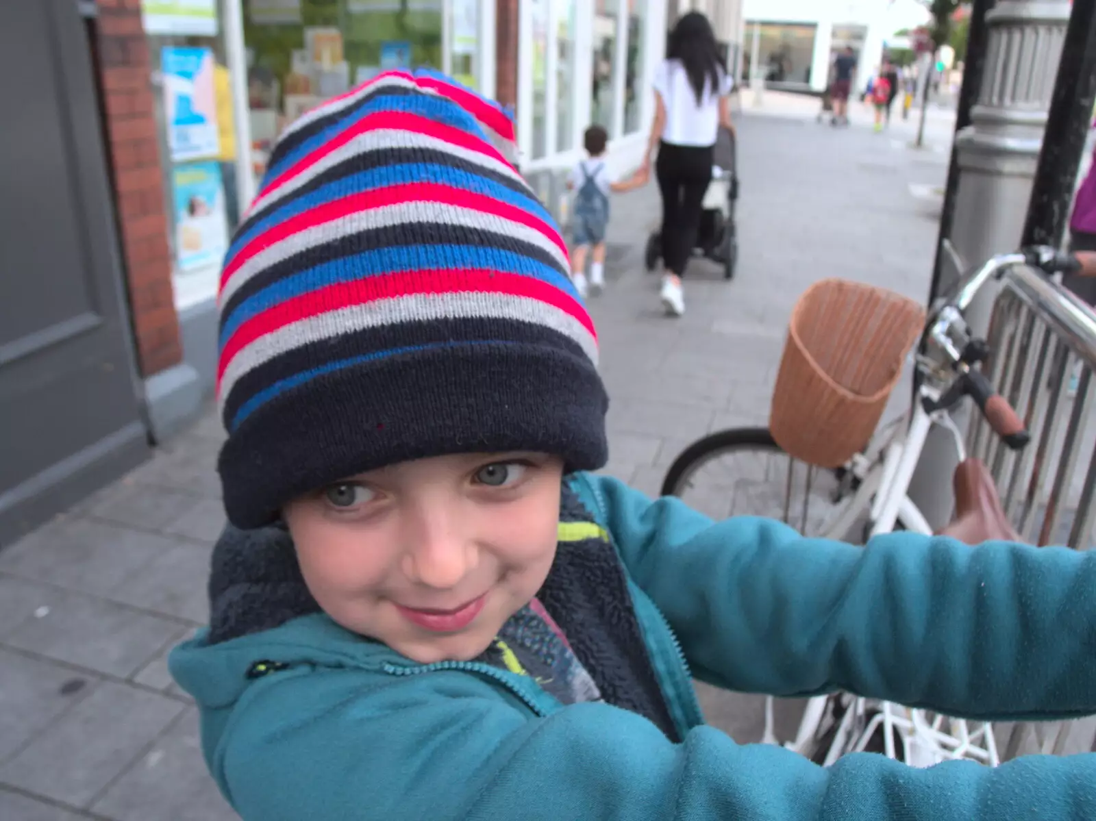 Fred looks about six again in Noddy's hat, from A Trip to Da Gorls, Monkstown Farm, County Dublin, Ireland - 4th August 2018