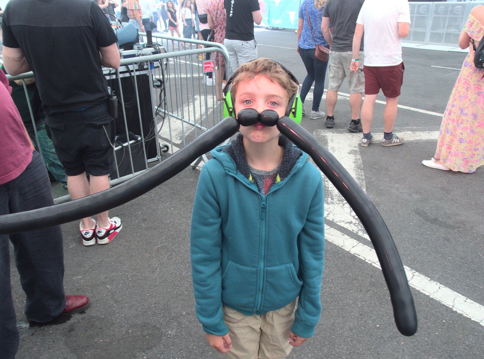Fred's made a massive moustache from Beatyard Festival, Dún Laoghaire, County Dublin, Ireland - 5th August 2018