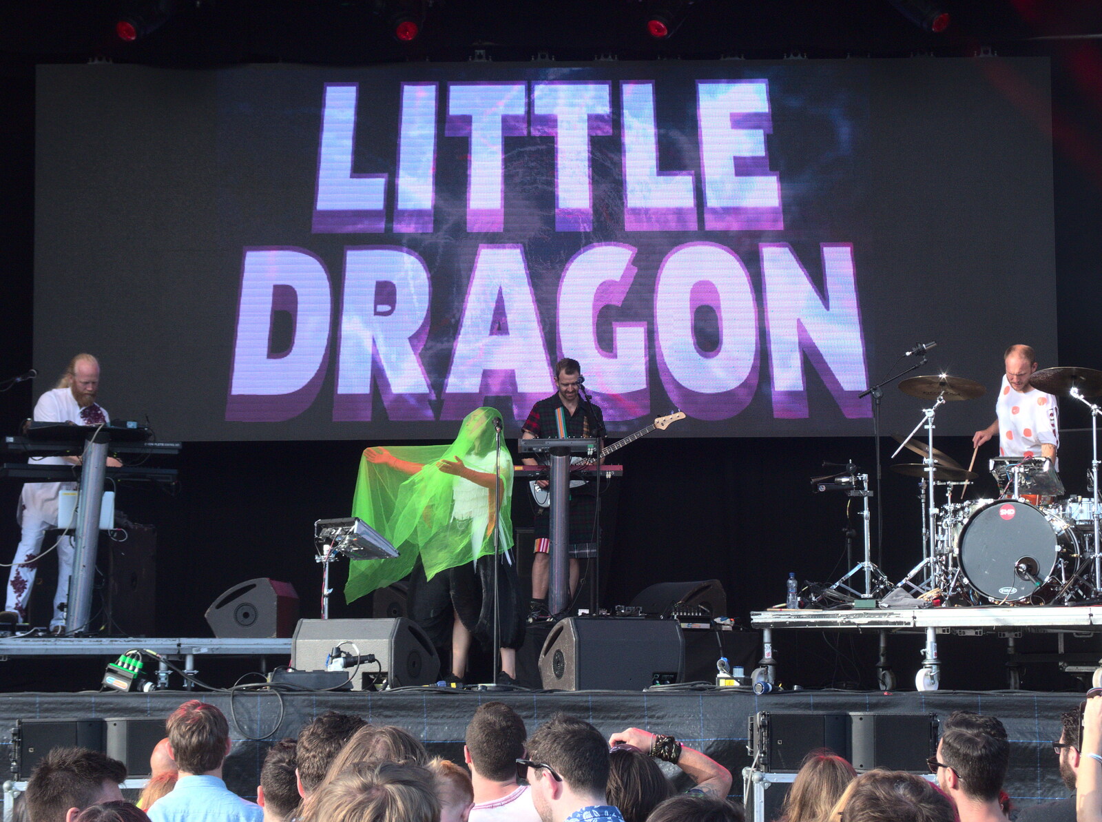 Performance/art band 'Little Dragon' from Beatyard Festival, Dún Laoghaire, County Dublin, Ireland - 5th August 2018