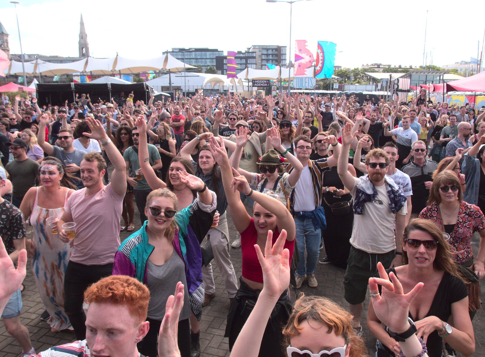 The crowd goes nuts from Beatyard Festival, Dún Laoghaire, County Dublin, Ireland - 5th August 2018