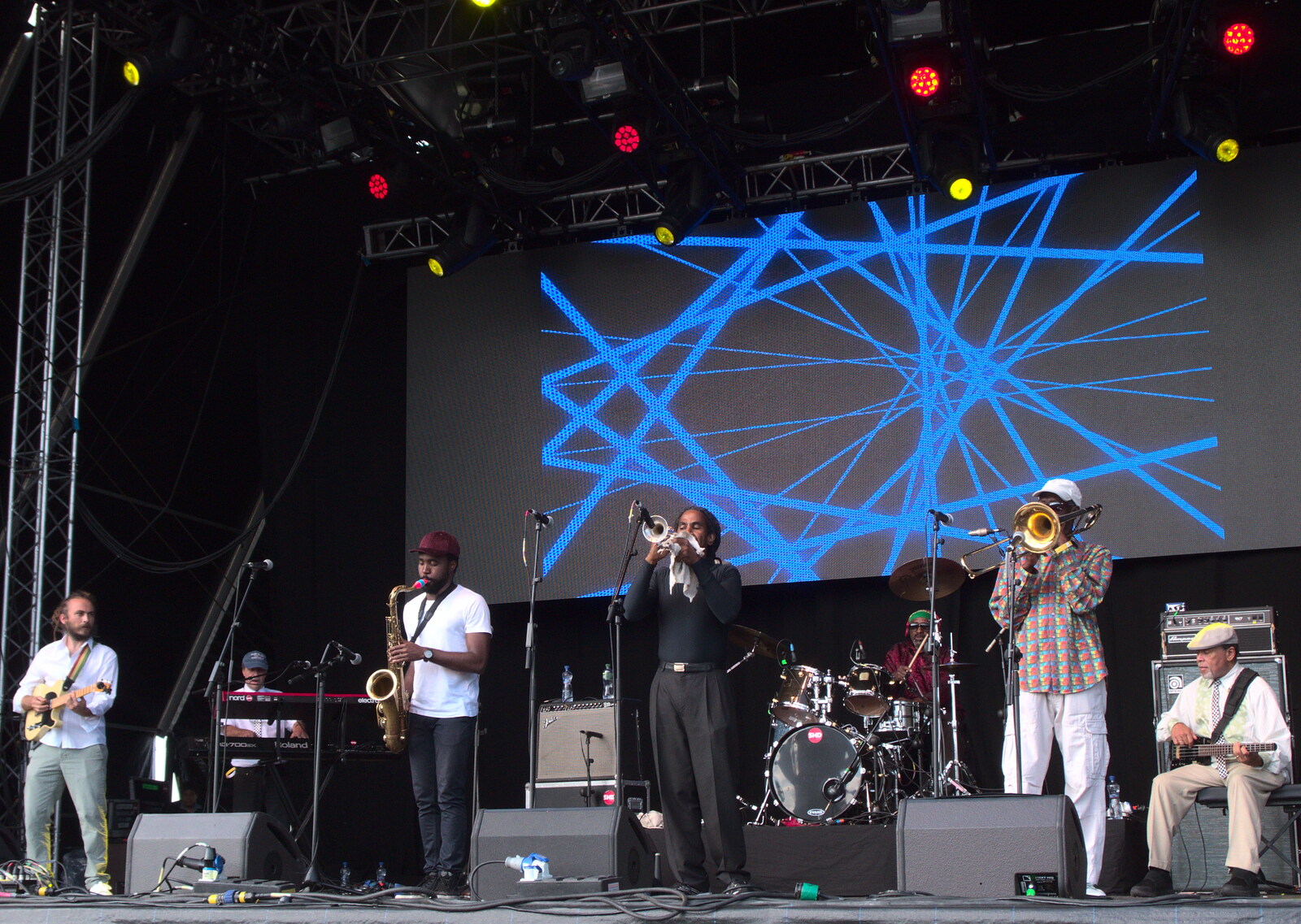 The Skatalites on stage from Beatyard Festival, Dún Laoghaire, County Dublin, Ireland - 5th August 2018