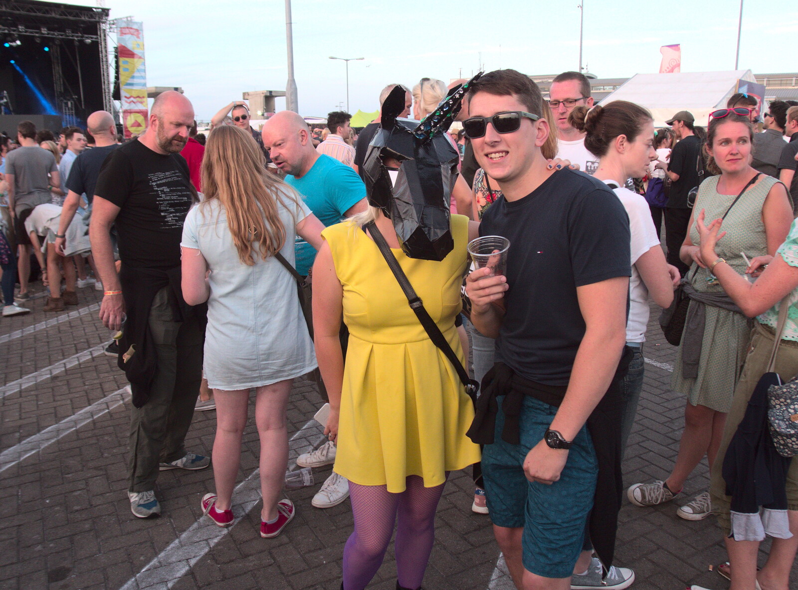 Someone with a black unicorn head on from Beatyard Festival, Dún Laoghaire, County Dublin, Ireland - 5th August 2018