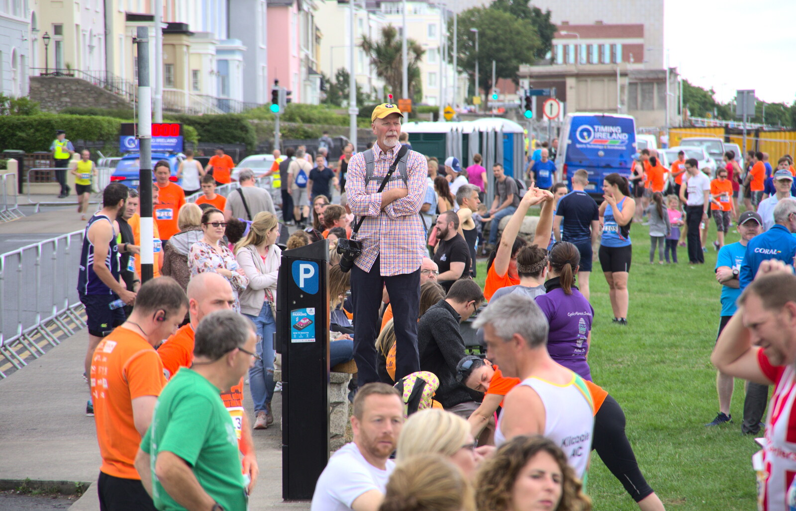 Some dude looks out over the sea of orange from The Dún Laoghaire 10k Run, County Dublin, Ireland - 6th August 2018