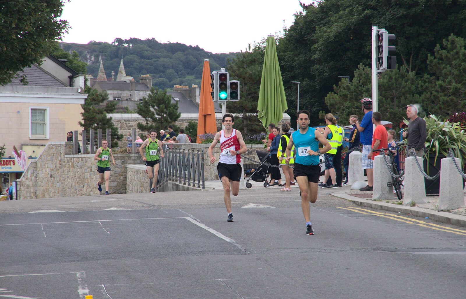More runners come up the hill from The Dún Laoghaire 10k Run, County Dublin, Ireland - 6th August 2018