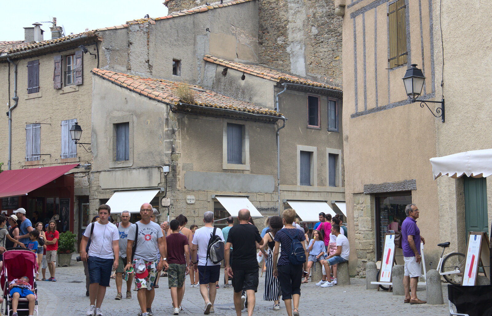 Tourists mill around from A Trip to Carcassonne, Aude, France - 8th August 2018