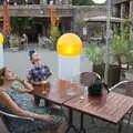 Isobel and Harry look up, A Trip to Carcassonne, Aude, France - 8th August 2018