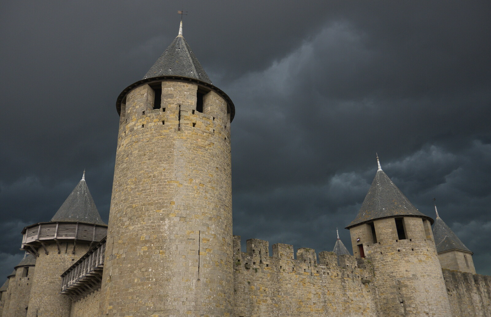 Darkness over the Chateau Comtal from A Trip to Carcassonne, Aude, France - 8th August 2018