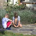 The boys play on the path, A Trip to Carcassonne, Aude, France - 8th August 2018