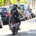 A tiny child on a moped, A Trip to Carcassonne, Aude, France - 8th August 2018