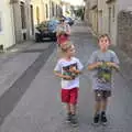 Harry and Fred on the street, A Trip to Carcassonne, Aude, France - 8th August 2018