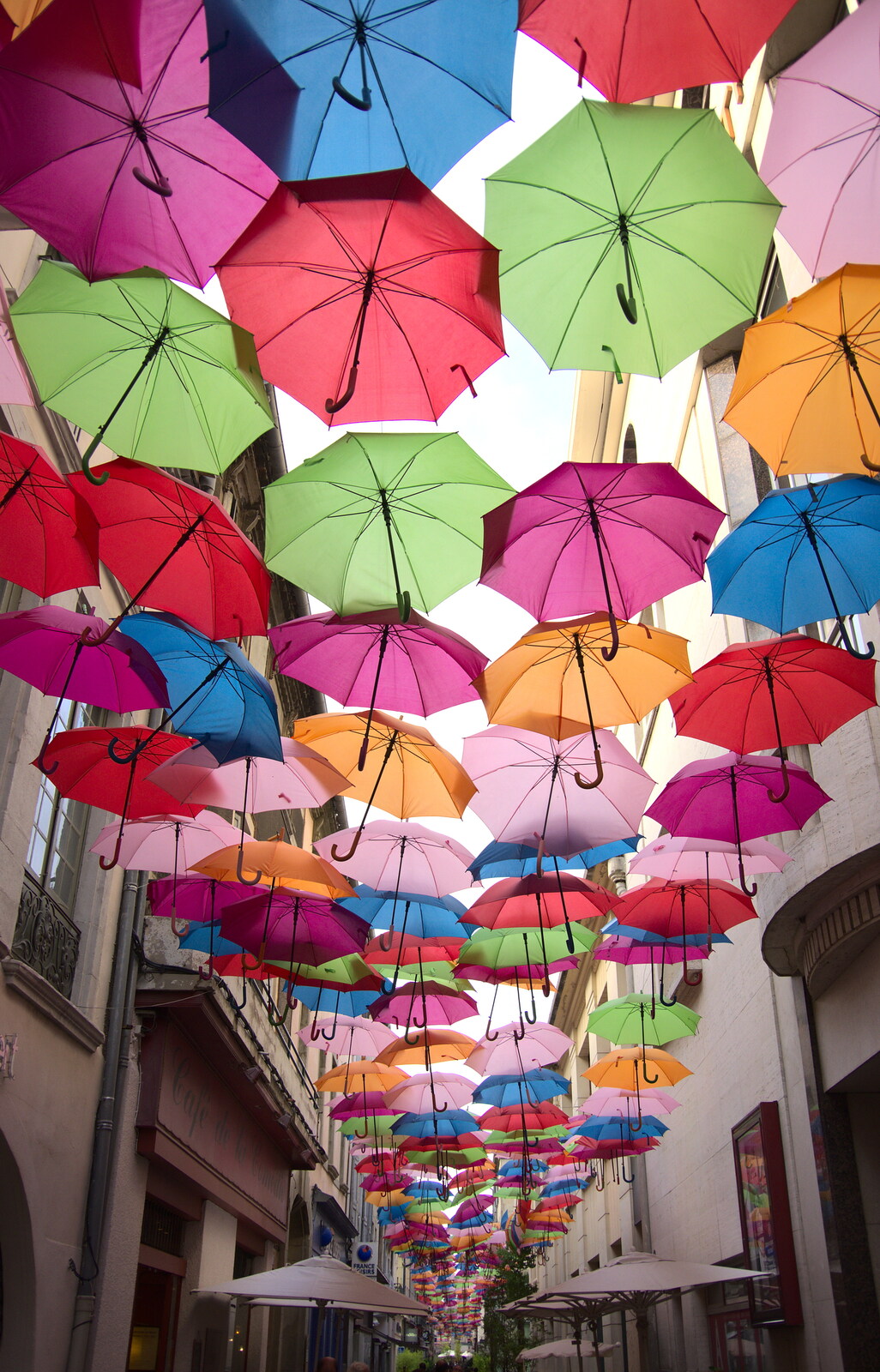 Umbrellas over the street from A Trip to Carcassonne, Aude, France - 8th August 2018