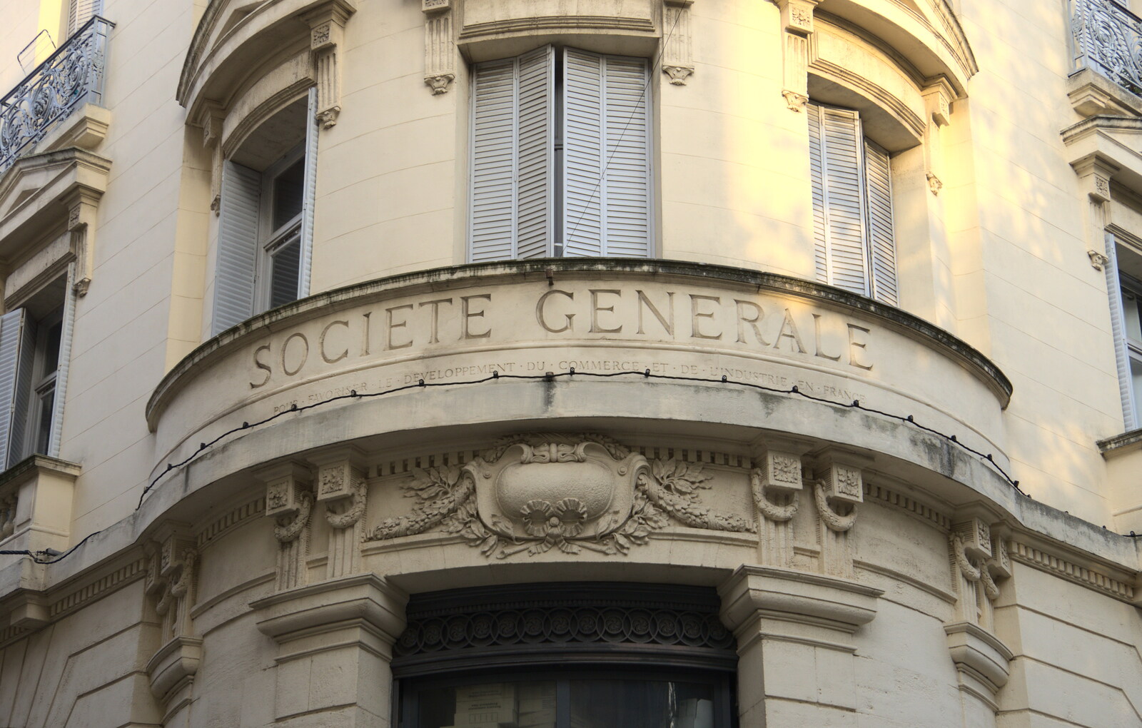 Nice stonework on the Societe Generale's office from A Trip to Carcassonne, Aude, France - 8th August 2018
