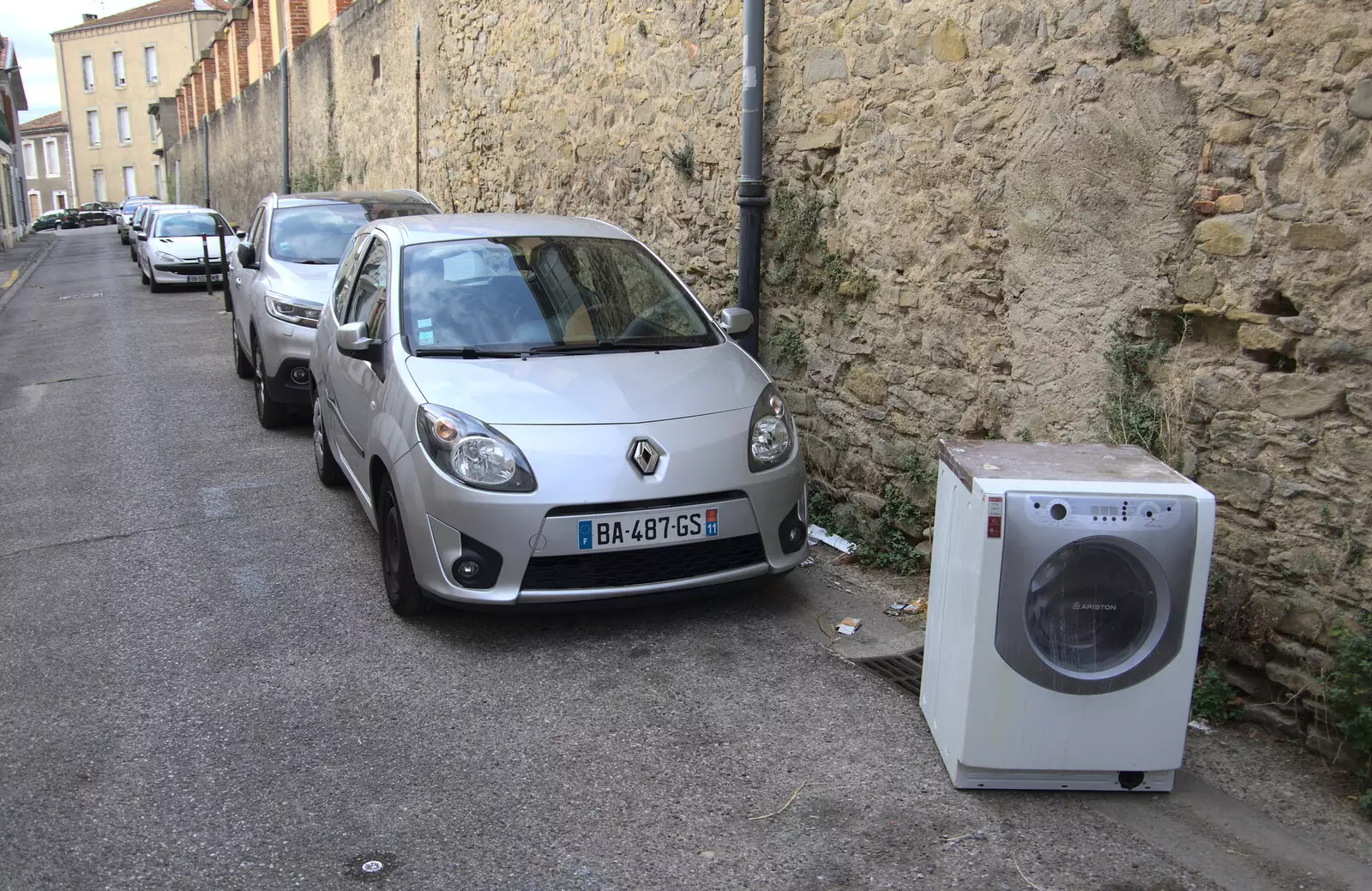 Someone has badly parked their washing machine, from Abbaye Sainte-Marie de Lagrasse and The Lac de la Cavayère, Aude, France - 10th August