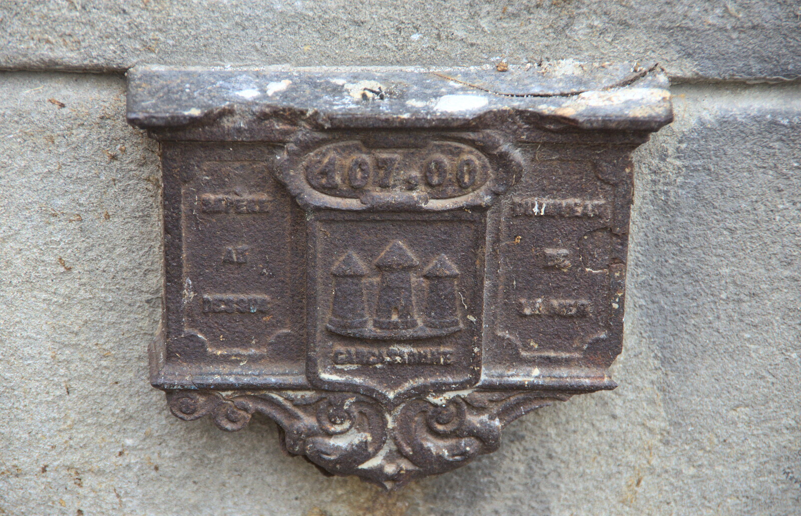 Nice City of Carcassonne cast-iron-work from Abbaye Sainte-Marie de Lagrasse and The Lac de la Cavayère, Aude, France - 10th August