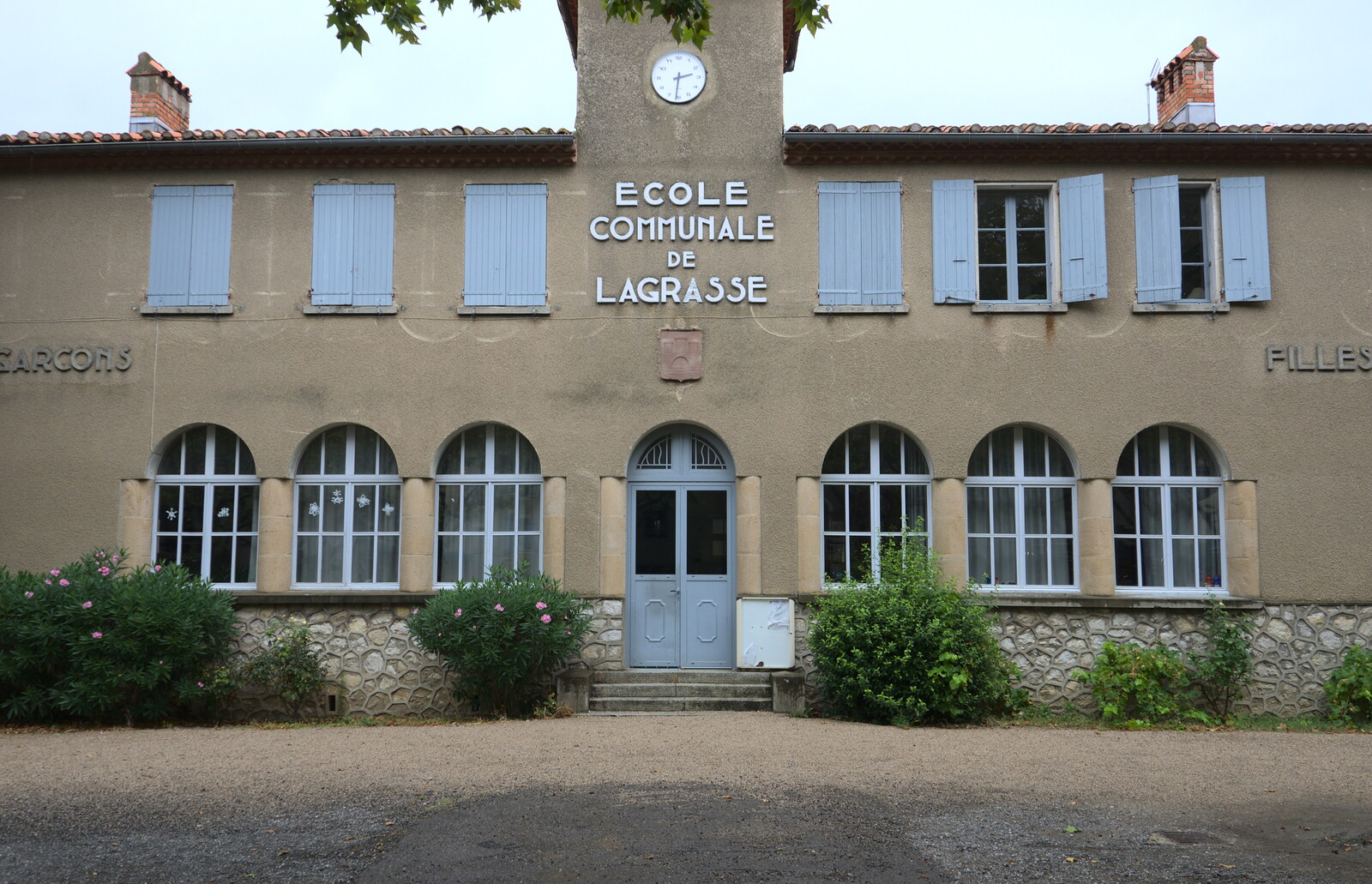 The Community School of Lagrasse from Abbaye Sainte-Marie de Lagrasse and The Lac de la Cavayère, Aude, France - 10th August