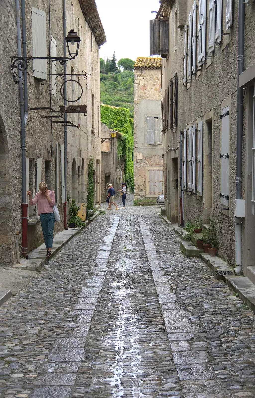 A cobbled back street, from Abbaye Sainte-Marie de Lagrasse and The Lac de la Cavayère, Aude, France - 10th August