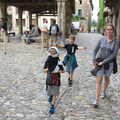 The gang walk the cobbled streets of Lagrasse, Abbaye Sainte-Marie de Lagrasse and The Lac de la Cavayère, Aude, France - 10th August