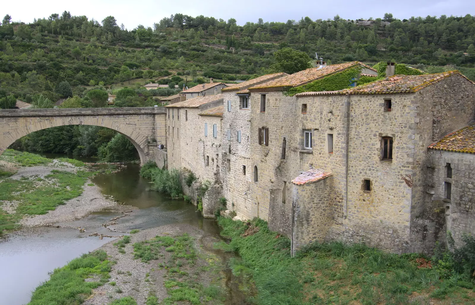 A view over the river, from Abbaye Sainte-Marie de Lagrasse and The Lac de la Cavayère, Aude, France - 10th August