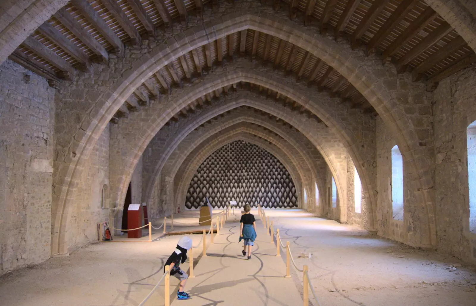 Up in the former monks' dormitory, from Abbaye Sainte-Marie de Lagrasse and The Lac de la Cavayère, Aude, France - 10th August