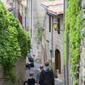 Walking down some steep cobbled streets, Abbaye Sainte-Marie de Lagrasse and The Lac de la Cavayère, Aude, France - 10th August