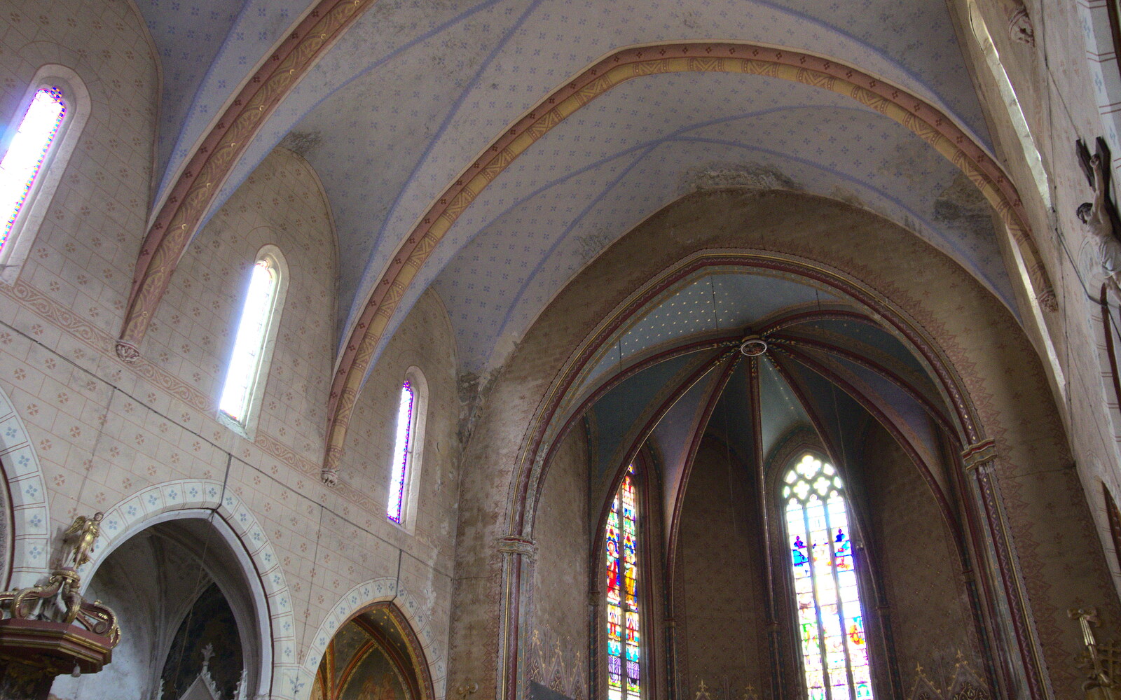 Inside the Eglise Saint Michel from Abbaye Sainte-Marie de Lagrasse and The Lac de la Cavayère, Aude, France - 10th August