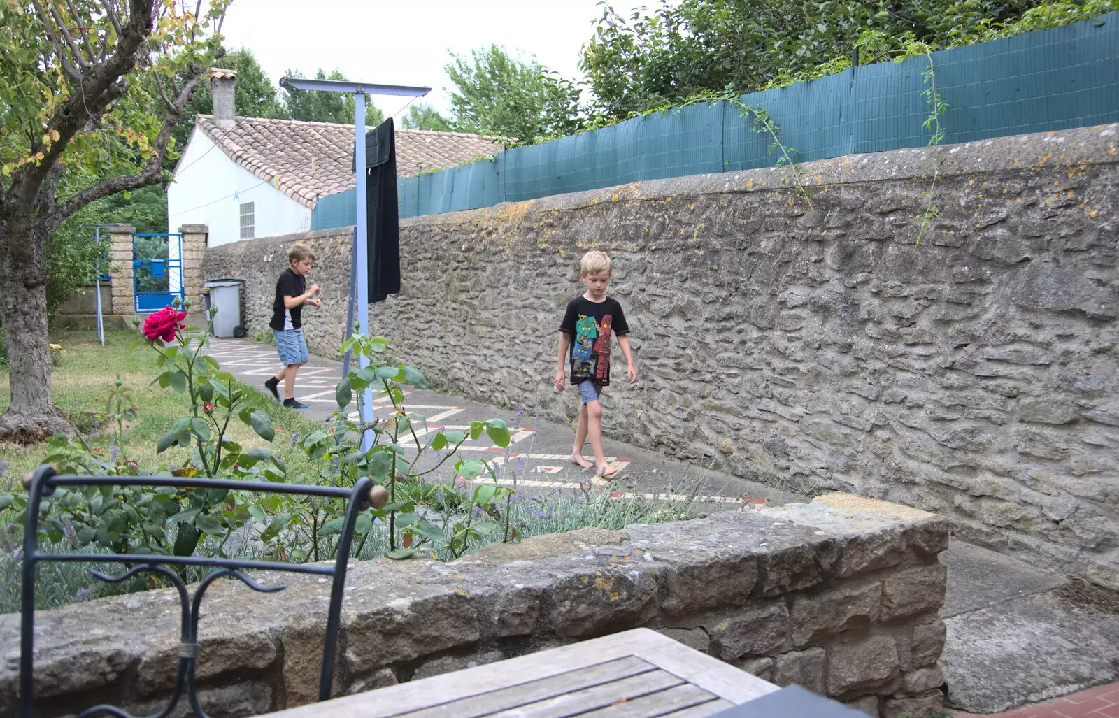 Harry on the path at the house, from Abbaye Sainte-Marie de Lagrasse and The Lac de la Cavayère, Aude, France - 10th August