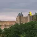 The view of La Cité from the house, Abbaye Sainte-Marie de Lagrasse and The Lac de la Cavayère, Aude, France - 10th August