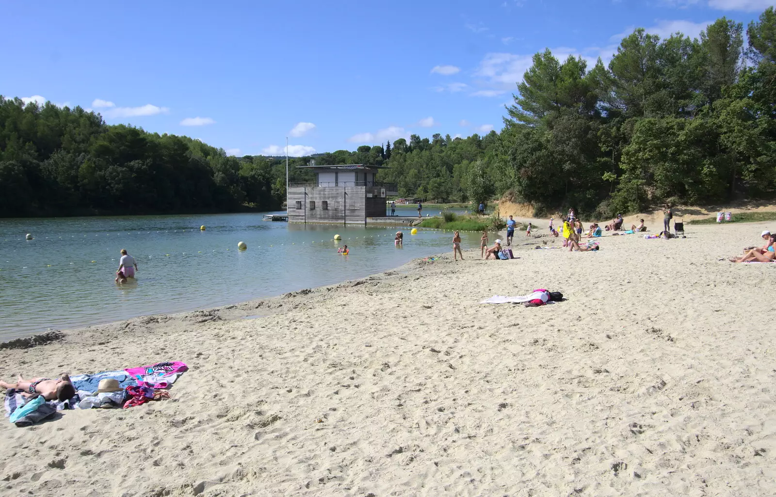 We arrive early when the beach isn't yet too busy, from Abbaye Sainte-Marie de Lagrasse and The Lac de la Cavayère, Aude, France - 10th August