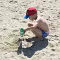 Harry starts building a sandcastle, Abbaye Sainte-Marie de Lagrasse and The Lac de la Cavayère, Aude, France - 10th August