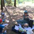 When it gets too hot, we retire to the woods for a picnic, Abbaye Sainte-Marie de Lagrasse and The Lac de la Cavayère, Aude, France - 10th August