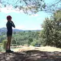 Harry looks out from our eyrie, Abbaye Sainte-Marie de Lagrasse and The Lac de la Cavayère, Aude, France - 10th August