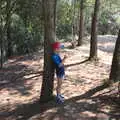 Harry leans on a tree, Abbaye Sainte-Marie de Lagrasse and The Lac de la Cavayère, Aude, France - 10th August