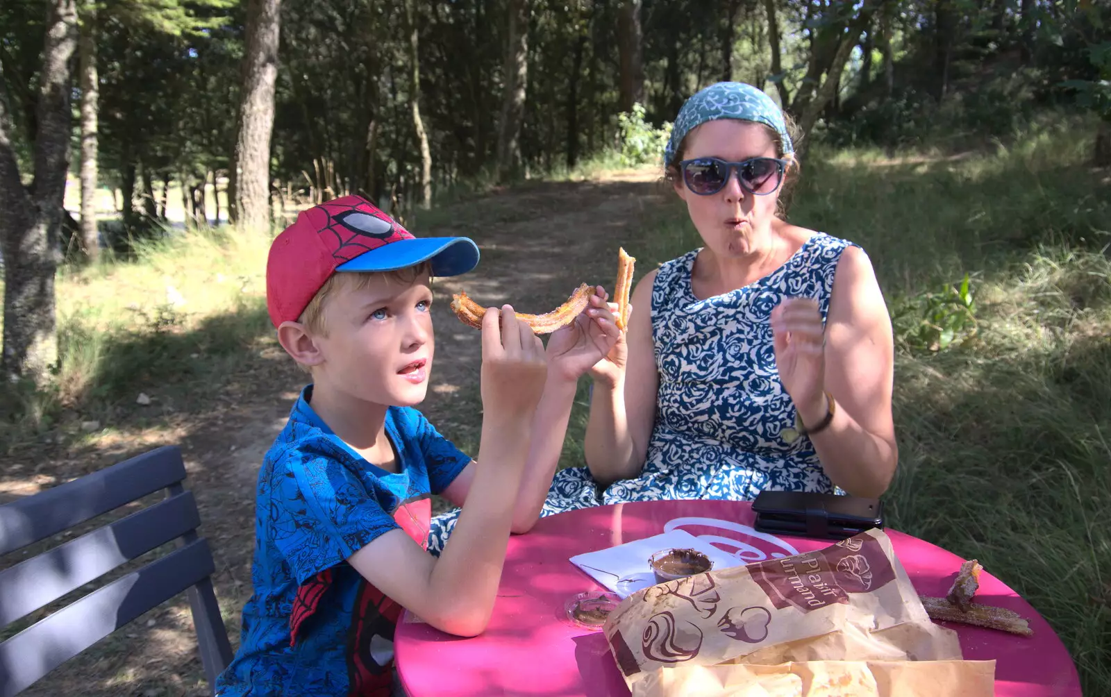 It's churro time, from Abbaye Sainte-Marie de Lagrasse and The Lac de la Cavayère, Aude, France - 10th August