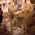 Stalagmites are nicely reflected in water, Le Gouffre Géant and Grotte de Limousis, Petanque and a Lightning Storm, Languedoc, France - 12th August 2018