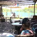 We're in a café by the lake, Le Gouffre Géant and Grotte de Limousis, Petanque and a Lightning Storm, Languedoc, France - 12th August 2018