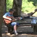 Some dude plays guitar to himself, Le Gouffre Géant and Grotte de Limousis, Petanque and a Lightning Storm, Languedoc, France - 12th August 2018