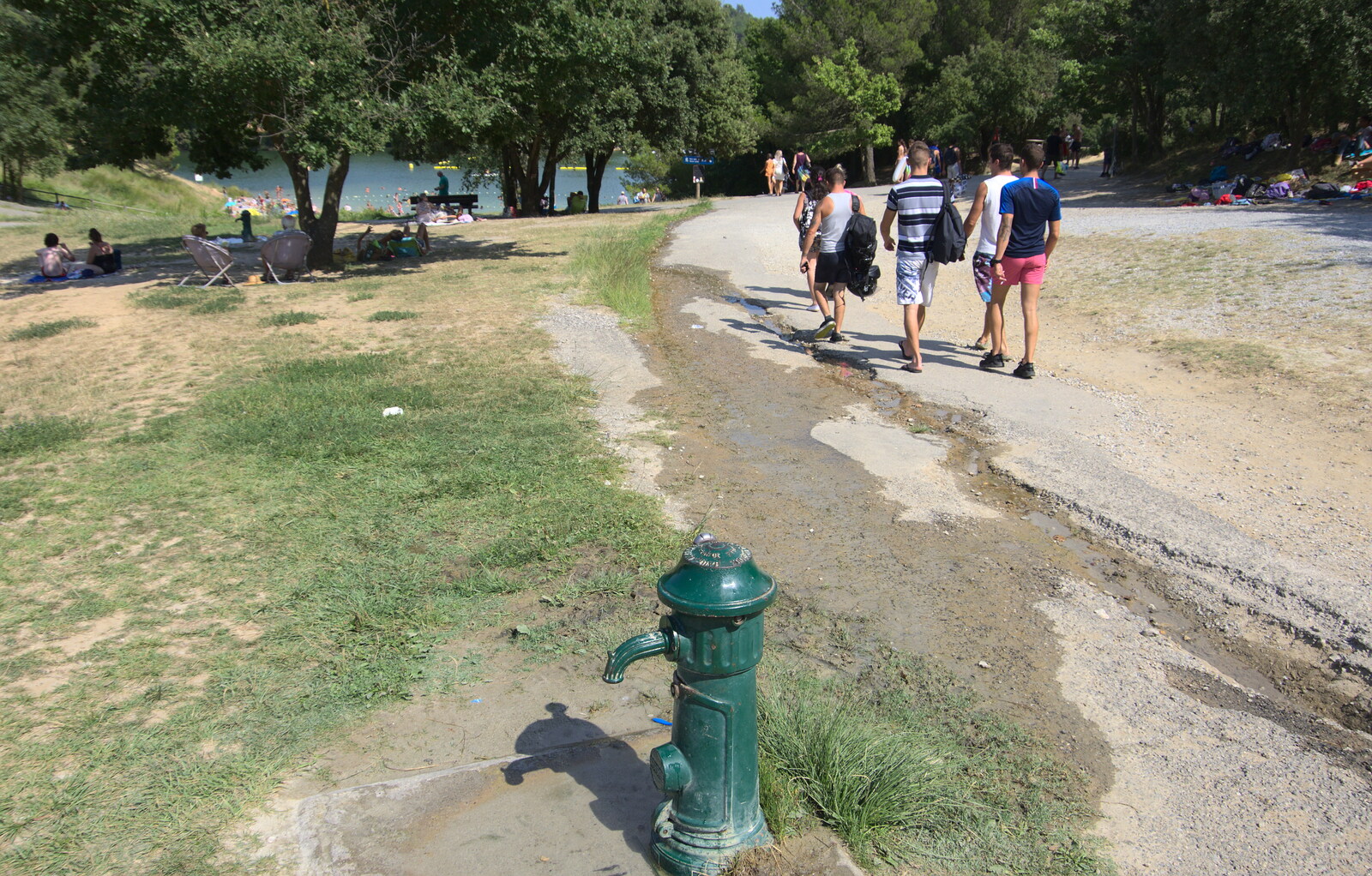 A water hydrant is leaking from Le Gouffre Géant and Grotte de Limousis, Petanque and a Lightning Storm, Languedoc, France - 12th August 2018
