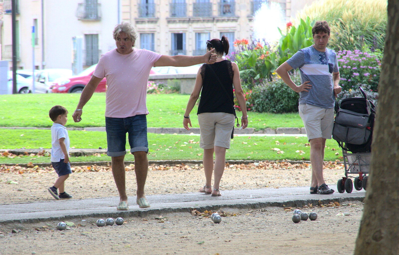 Thumbs up during a game of Petanque from Le Gouffre Géant and Grotte de Limousis, Petanque and a Lightning Storm, Languedoc, France - 12th August 2018