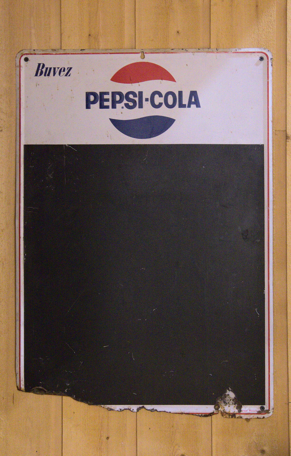 An old, broken, Pepsi noticeboard from Le Gouffre Géant and Grotte de Limousis, Petanque and a Lightning Storm, Languedoc, France - 12th August 2018