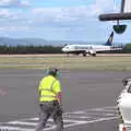 Our plane arrives - one of about two flights a day, The Château Comtal, Lastours and the Journey Home, Carcassonne, Aude, France - 14th August 2018