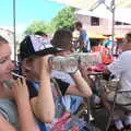 Fred makes out his coke bottles are binoculars, The Château Comtal, Lastours and the Journey Home, Carcassonne, Aude, France - 14th August 2018