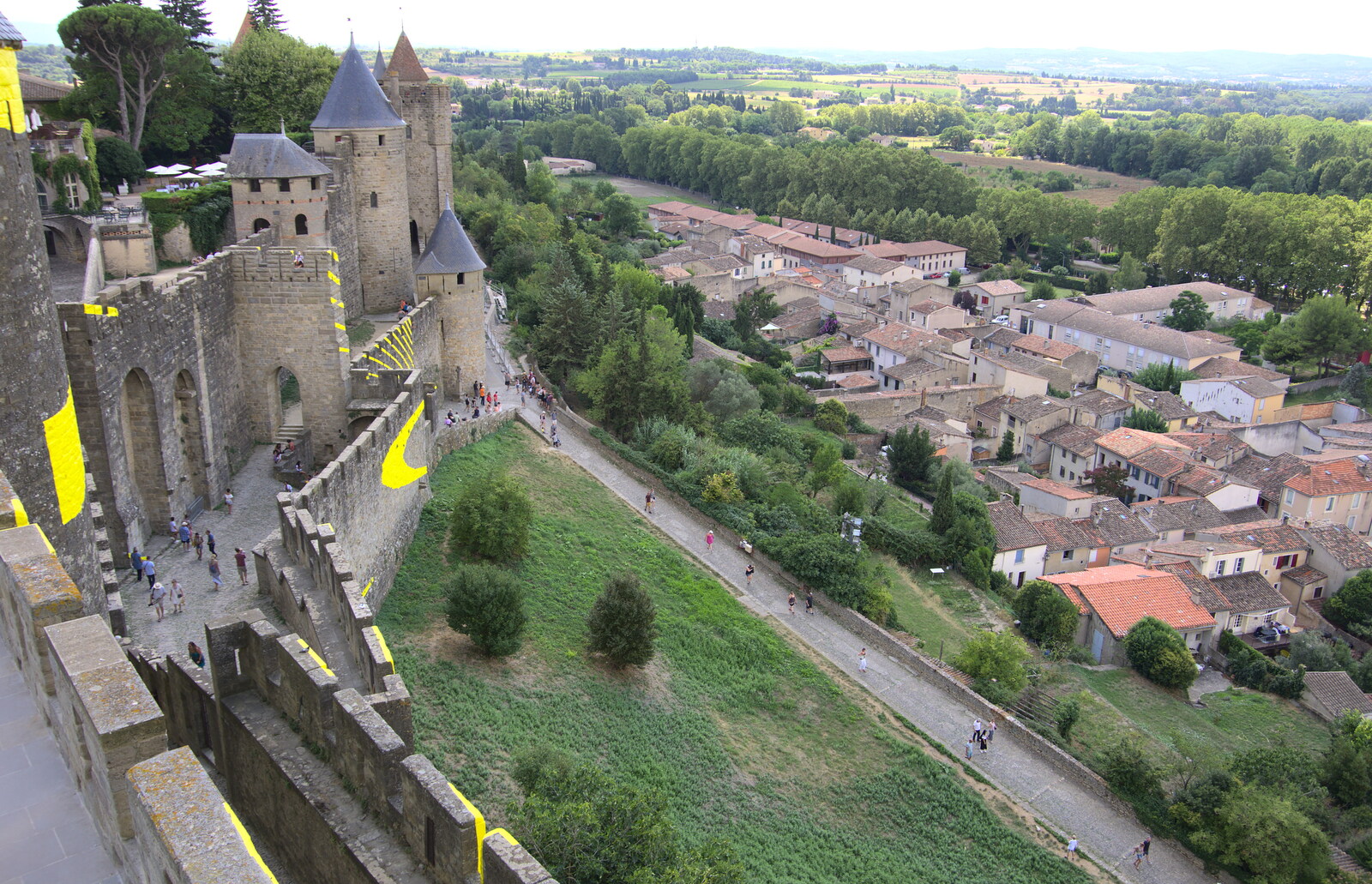 Looking down on the path up to the Porte d'Aude from The Château Comtal, Lastours and the Journey Home, Carcassonne, Aude, France - 14th August 2018