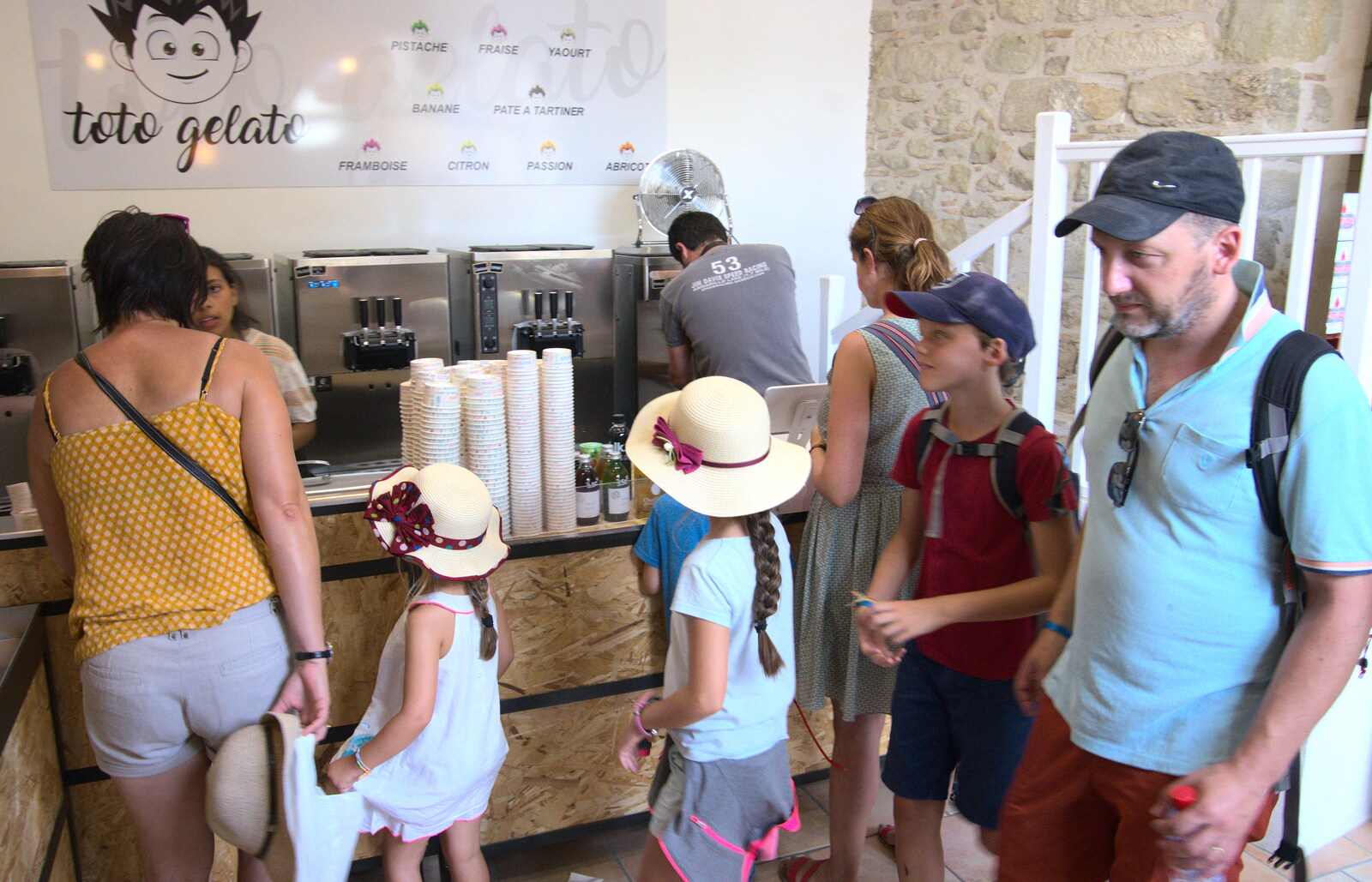 We're in Toto Gelato ice cream shop from The Château Comtal, Lastours and the Journey Home, Carcassonne, Aude, France - 14th August 2018