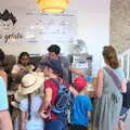 Harry and Isobel queue up for ice cream, The Château Comtal, Lastours and the Journey Home, Carcassonne, Aude, France - 14th August 2018